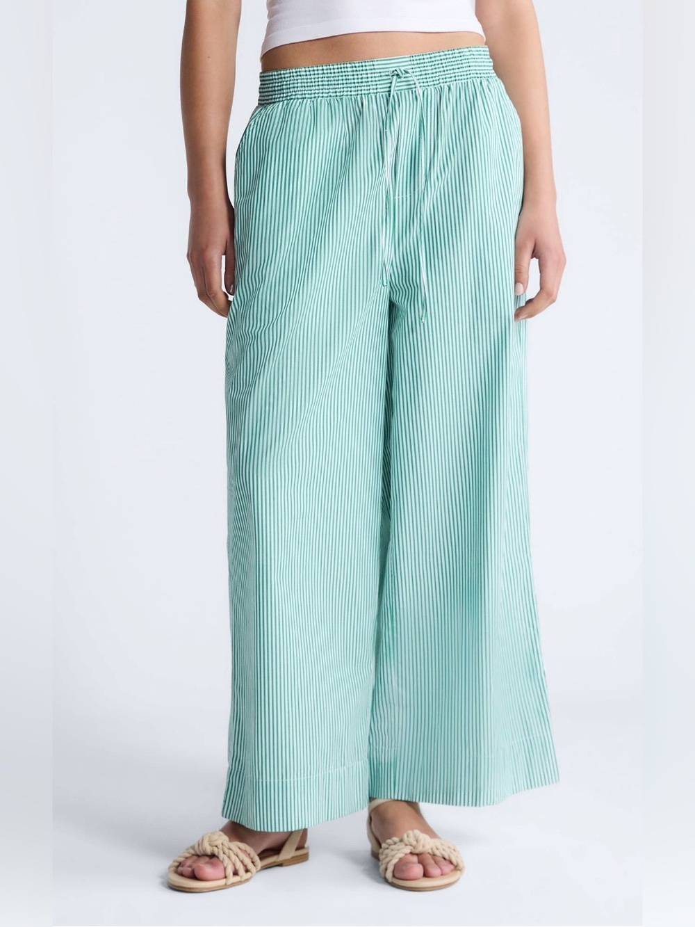 Free Assembly Women’s Cotton Poplin Cropped Wide Leg Pants